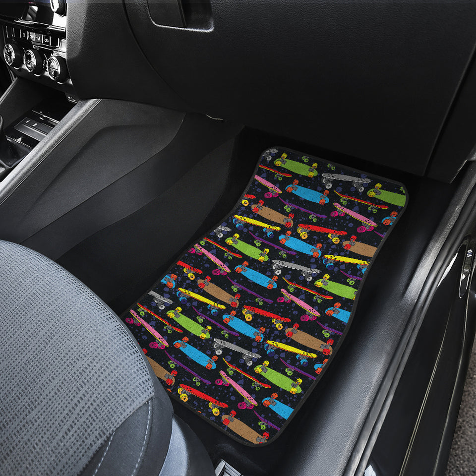 Skate Board Pattern Print Design 03 Front Car Mats