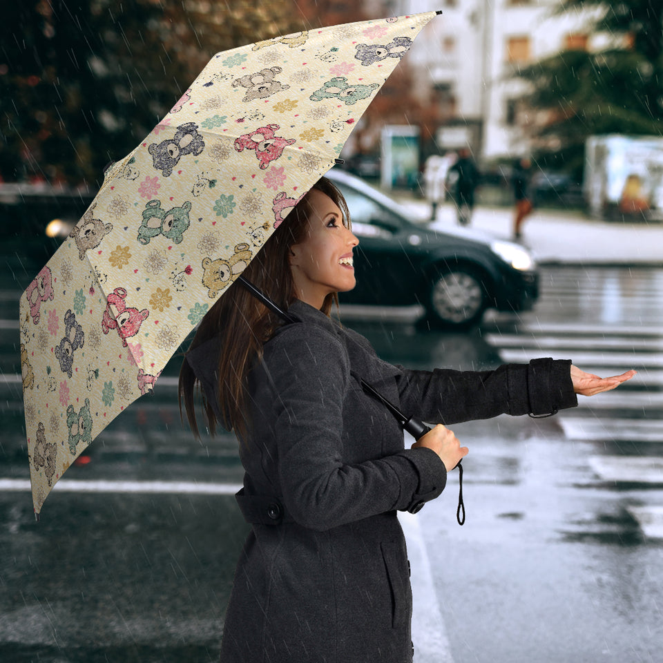 Teddy Bear Pattern Print Design 05 Umbrella