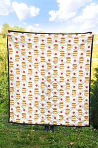 Pancake Pattern Print Design 02 Premium Quilt