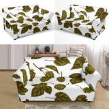 Hop Leaves Pattern Loveseat Couch Slipcover
