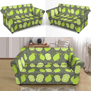 Lime Pattern Theme Loveseat Couch Slipcover