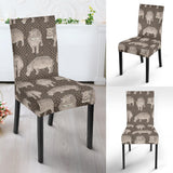 Hippopotamus Pattern Print Design 04 Dining Chair Slipcover