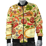 Pizza Pattern Background Men Bomber Jacket