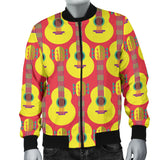 Classic Guitar Theme Pattern Men Bomber Jacket