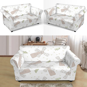 Windmill Pattern Background Loveseat Couch Slipcover