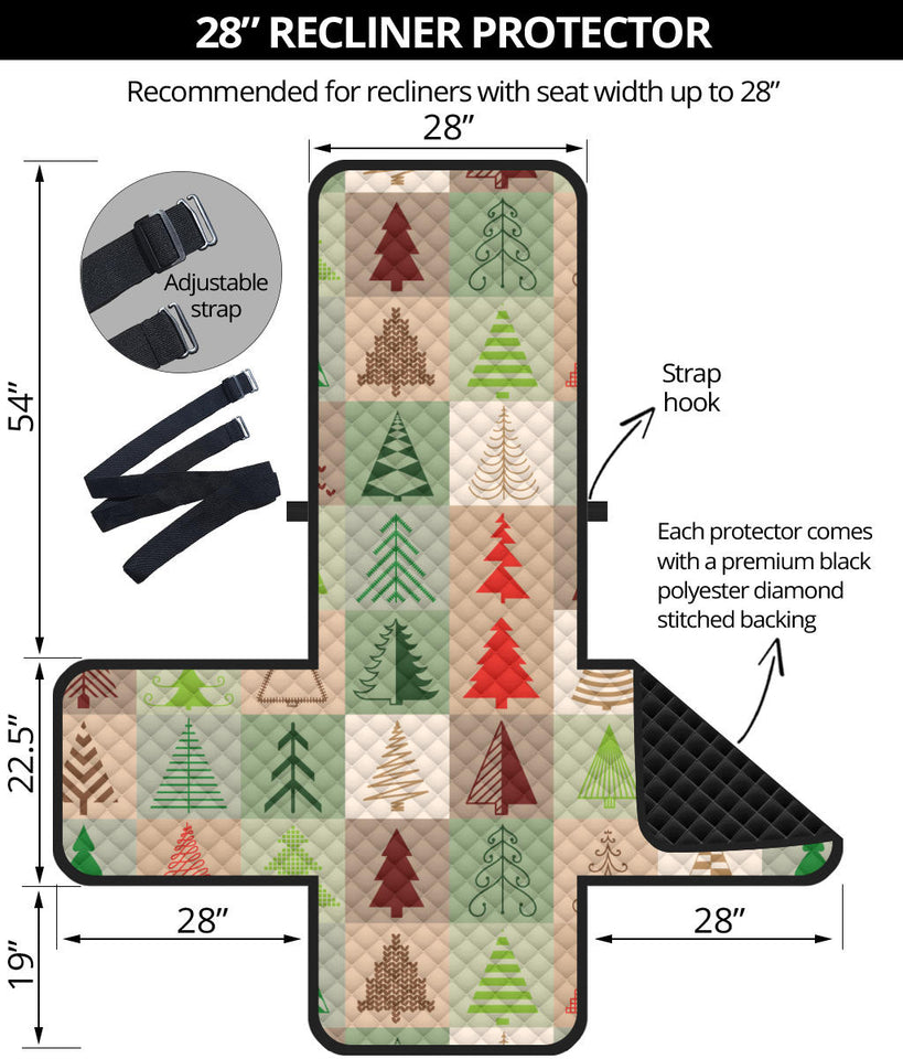 Christmas Tree Pattern Recliner Cover Protector