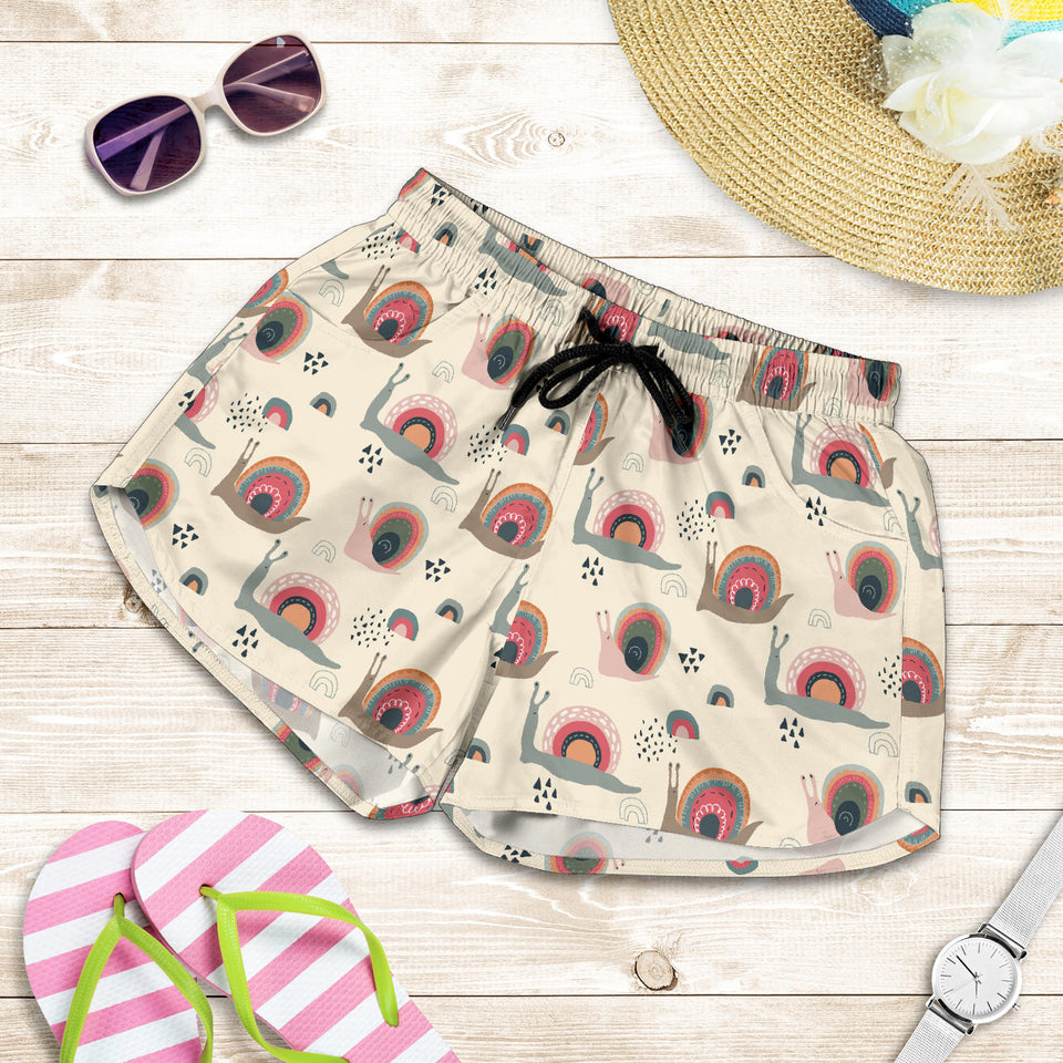 Snail Pattern Print Design 04 Women Shorts