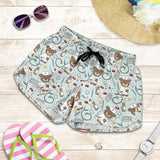 Teddy Bear Pattern Print Design 02 Women Shorts