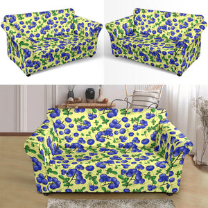 Blueberry Leaves Pattern Loveseat Couch Slipcover