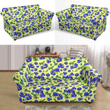 Blueberry Leaves Pattern Loveseat Couch Slipcover