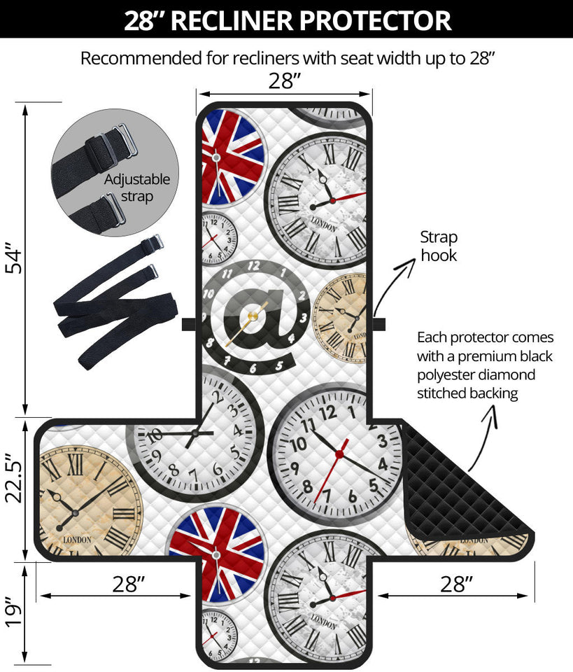 Wall Clock UK Pattern Recliner Cover Protector