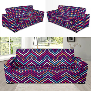 Zigzag Chevron Pokka Dot Aboriginal Pattern Sofa Slipcover