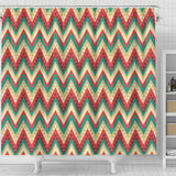 Zigzag Chevron Pattern Shower Curtain Fulfilled In US