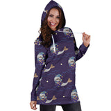 Sleeping Sea Lion Pattern Women Hoodie Dress