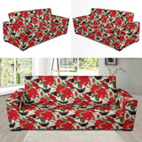 Hibiscus Pattern Print Design 04 Sofa Slipcover