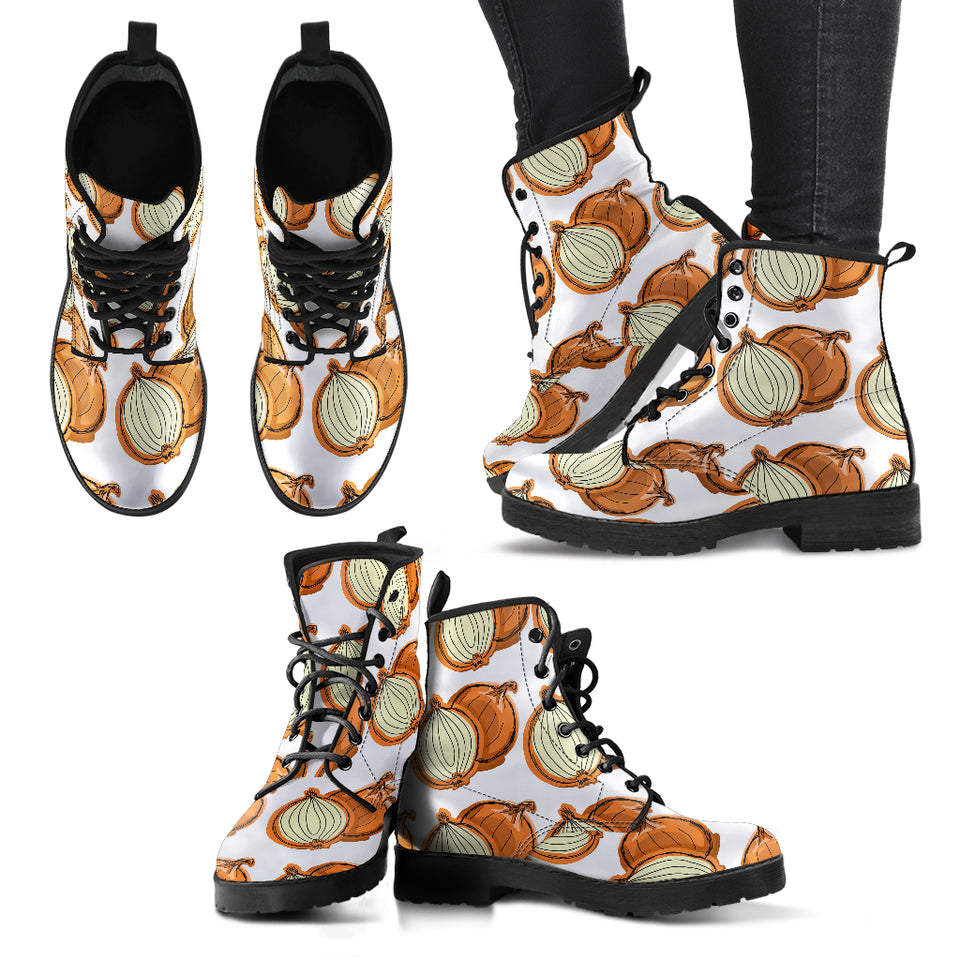 Onion Theme Pattern Leather Boots