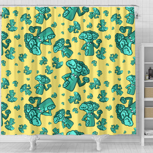 Cute Broccoli Pattern Shower Curtain Fulfilled In US