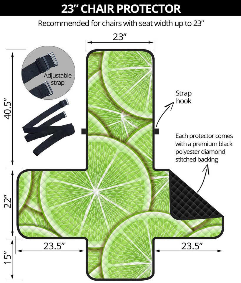 Sliced Lime Pattern Chair Cover Protector