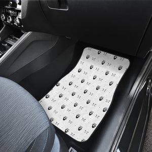 Mustache Beard Pattern Print Design 01 Front Car Mats