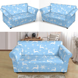 Snowflake Deer Pattern Loveseat Couch Slipcover