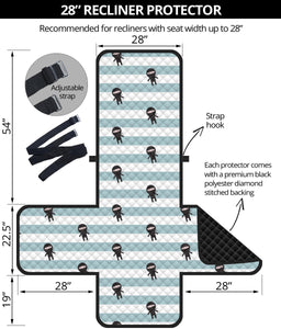 Ninja Pattern Stripe Background Recliner Cover Protector