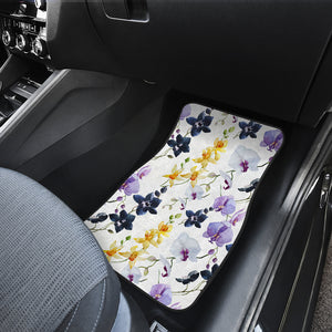 Orchid Pattern Background Front Car Mats
