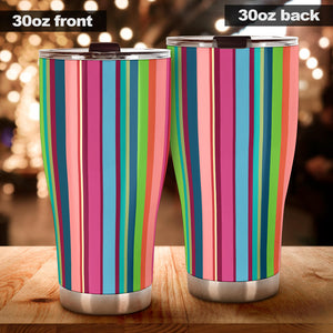 Rainbow Stripe Pattern Tumbler