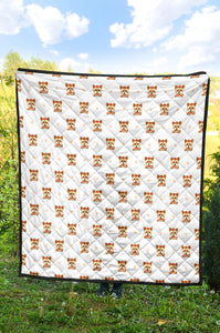 Yorkshire Terrier Pattern Print Design 03 Premium Quilt