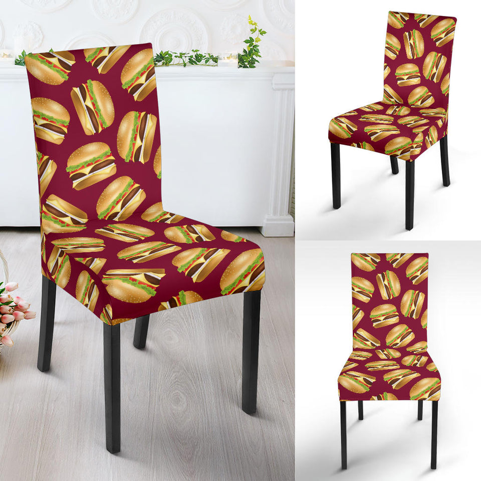 Hamburger Pattern Print Design 01 Dining Chair Slipcover
