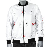 White Pomeranian Pattern Men Bomber Jacket