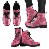 Indian Pink Pattern Leather Boots