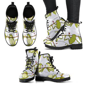 Frog drunk Pattern Leather Boots