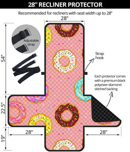 Donut Pattern Pink Background Recliner Cover Protector