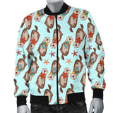 Otter Pattern Background Men Bomber Jacket