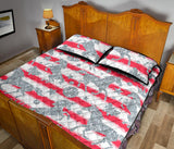 Unicorn Silver Pattern Quilt Bed Set