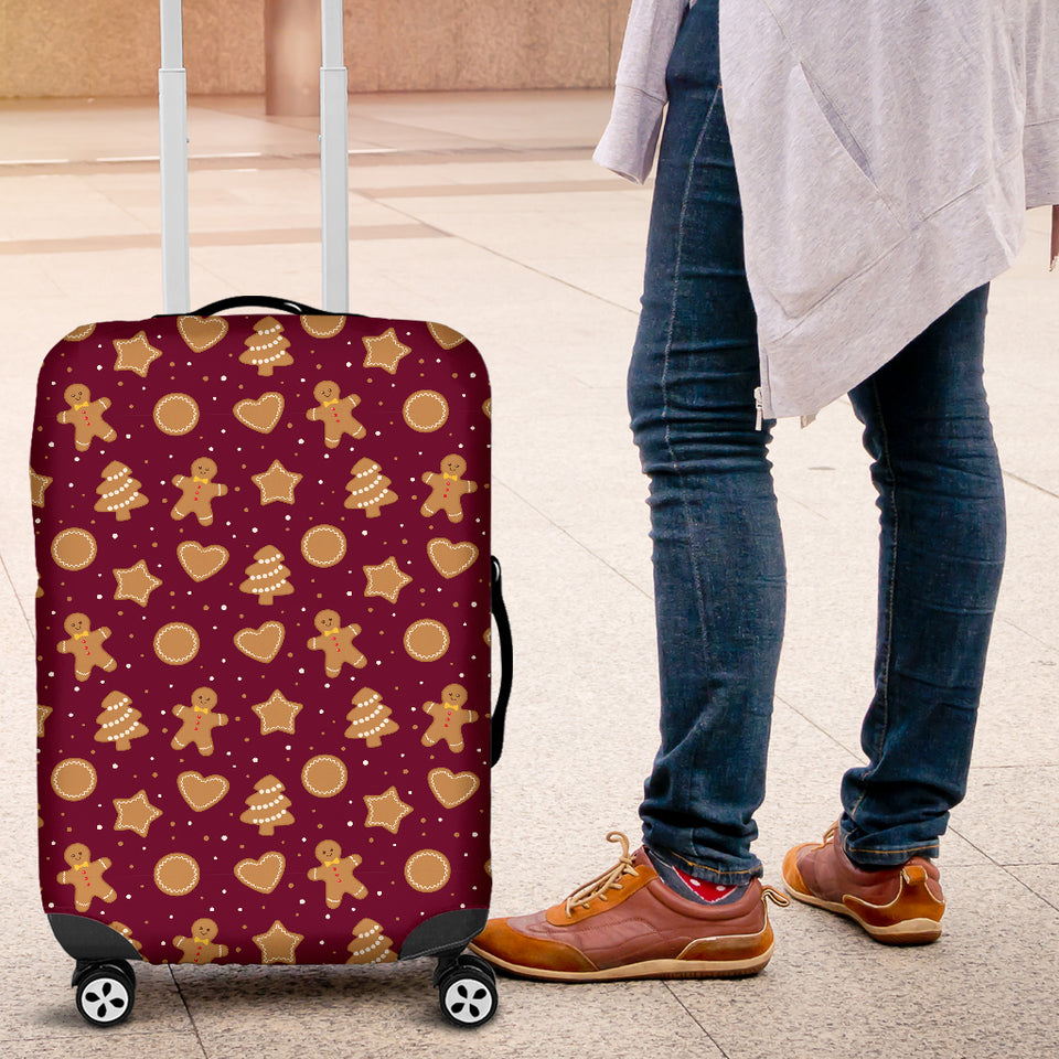 Christmas Ginger Cookie Pattern Background Luggage Covers