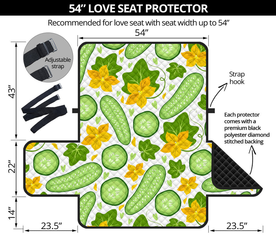 Cucumber Pattern Loveseat Couch Cover Protector