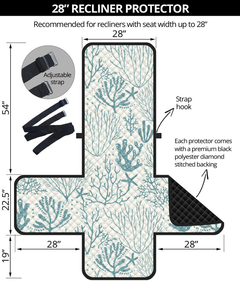 Coral Reef Pattern Print Design 02 Recliner Cover Protector