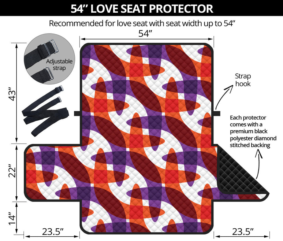 Boomerang Pattern Background Loveseat Couch Cover Protector