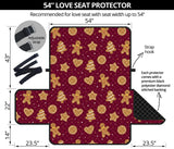 Christmas Ginger Cookie Pattern Background Loveseat Couch Cover Protector