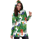 Heliconia Butterfly Leaves Pattern Women Hoodie Dress