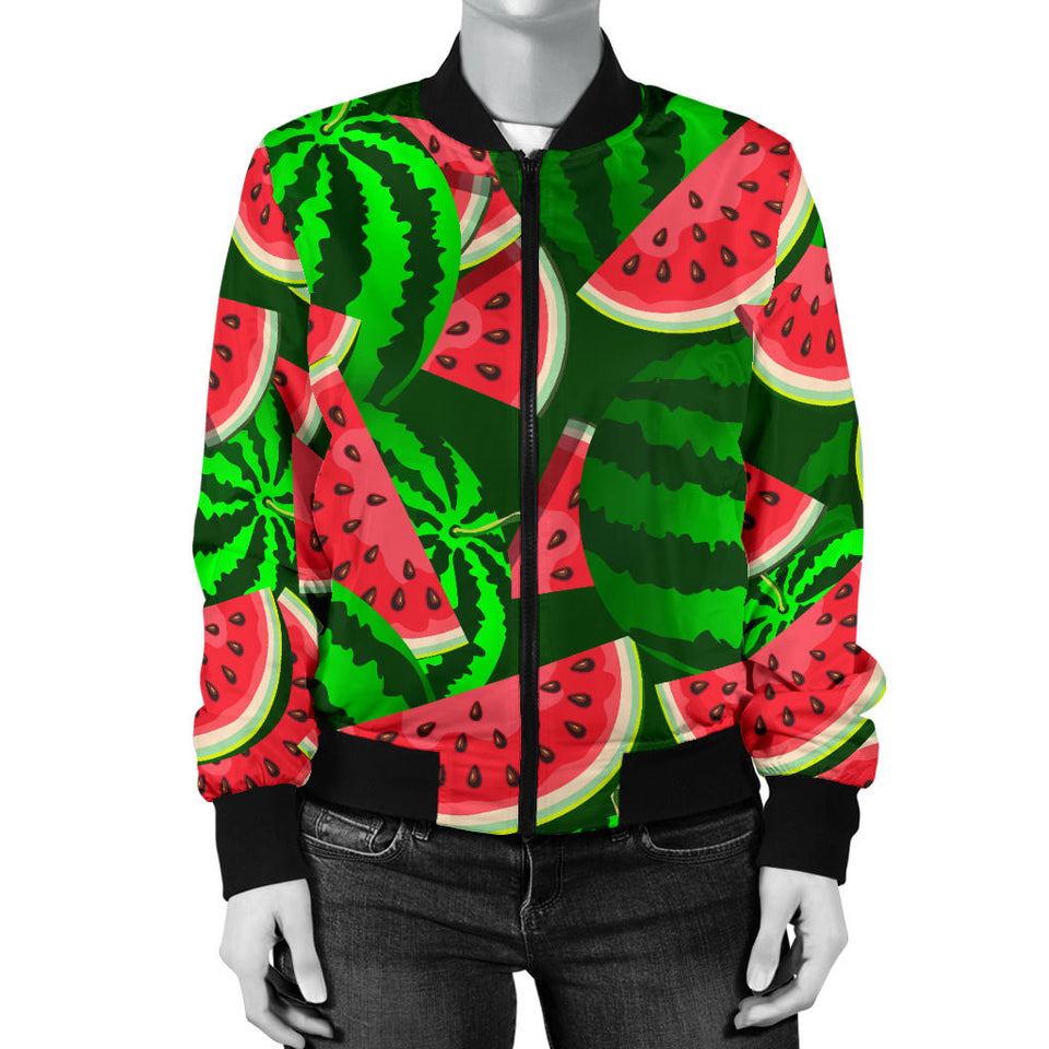 Watermelon Pattern Theme Women Bomber Jacket