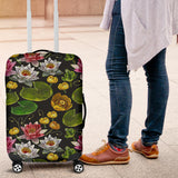 Lotus Waterlily Flower Pattern Background Luggage Covers