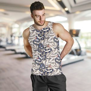 Snake Leaves Pattern Men Tank Top