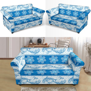 Dolphin Tribal Pattern Loveseat Couch Slipcover