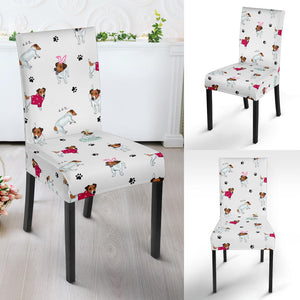Jack Russel Pattern Print Design 03 Dining Chair Slipcover