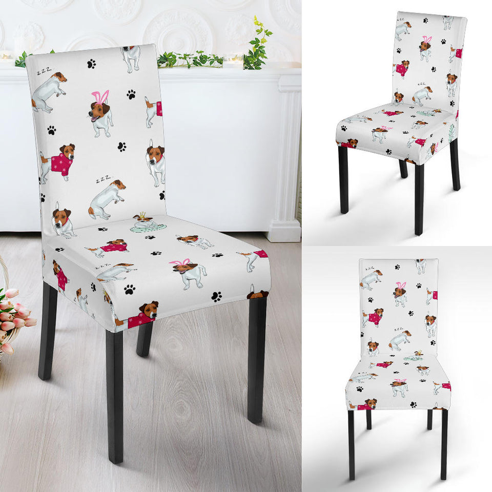 Jack Russel Pattern Print Design 03 Dining Chair Slipcover