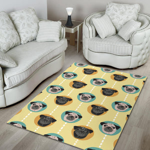 Pug Head Pattern Area Rug