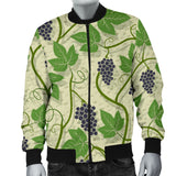 Grape Leaves Pattern Men Bomber Jacket