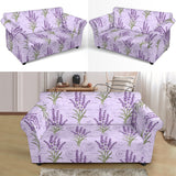 Lavender Pattern Background Loveseat Couch Slipcover